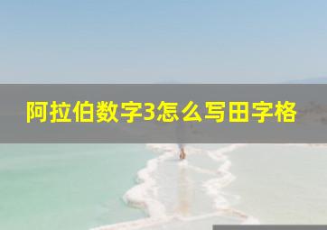 阿拉伯数字3怎么写田字格