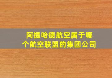 阿提哈德航空属于哪个航空联盟的集团公司