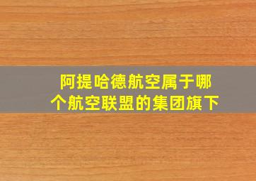 阿提哈德航空属于哪个航空联盟的集团旗下