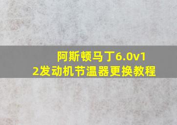 阿斯顿马丁6.0v12发动机节温器更换教程