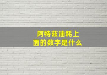 阿特兹油耗上面的数字是什么