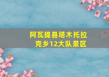 阿瓦提县塔木托拉克乡12大队景区