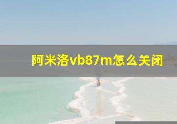 阿米洛vb87m怎么关闭