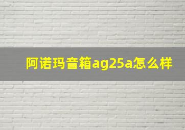 阿诺玛音箱ag25a怎么样