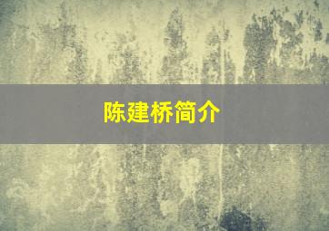 陈建桥简介