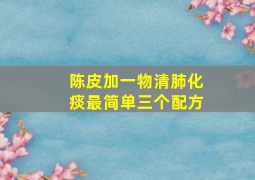 陈皮加一物清肺化痰最简单三个配方