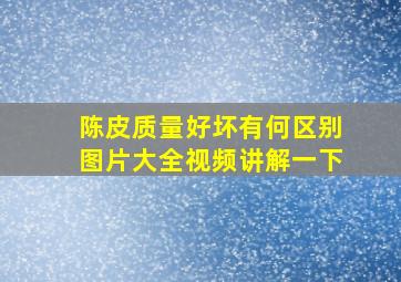 陈皮质量好坏有何区别图片大全视频讲解一下