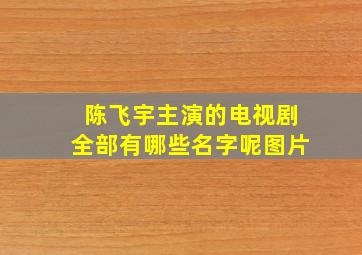 陈飞宇主演的电视剧全部有哪些名字呢图片