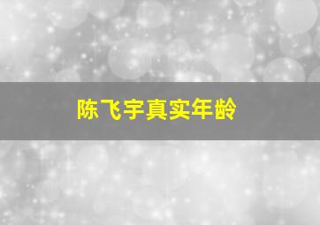 陈飞宇真实年龄