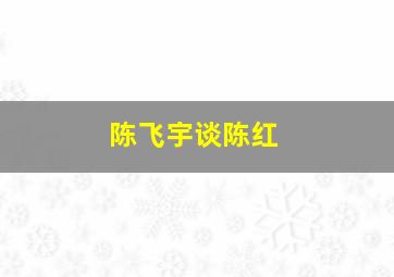 陈飞宇谈陈红