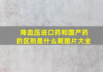 降血压进口药和国产药的区别是什么呢图片大全