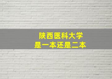 陕西医科大学是一本还是二本