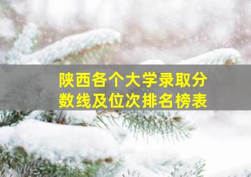 陕西各个大学录取分数线及位次排名榜表