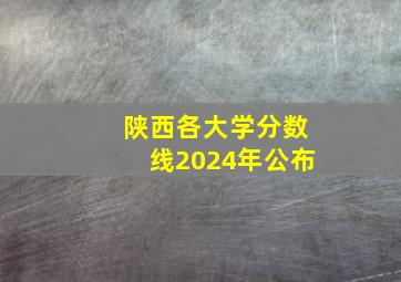 陕西各大学分数线2024年公布