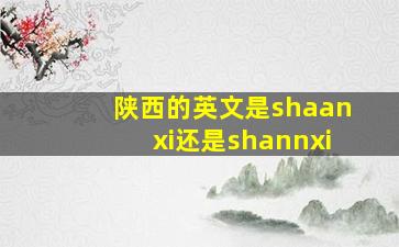 陕西的英文是shaanxi还是shannxi