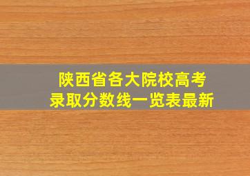 陕西省各大院校高考录取分数线一览表最新