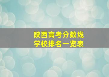 陕西高考分数线学校排名一览表