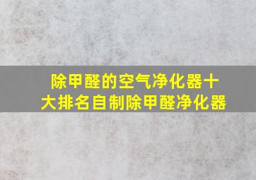 除甲醛的空气净化器十大排名自制除甲醛净化器