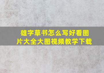 雄字草书怎么写好看图片大全大图视频教学下载