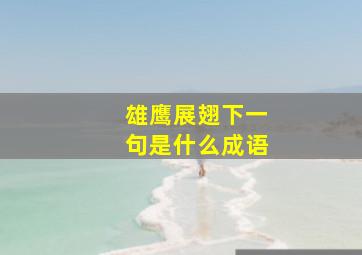 雄鹰展翅下一句是什么成语