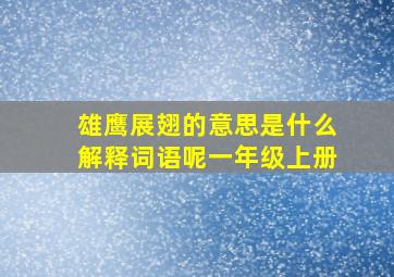 雄鹰展翅的意思是什么解释词语呢一年级上册