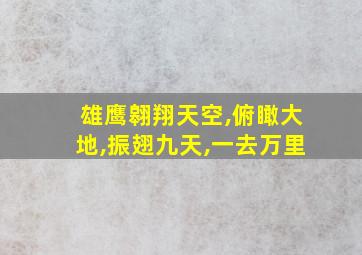 雄鹰翱翔天空,俯瞰大地,振翅九天,一去万里