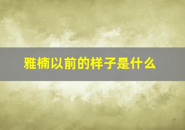 雅楠以前的样子是什么