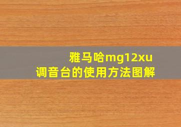 雅马哈mg12xu调音台的使用方法图解