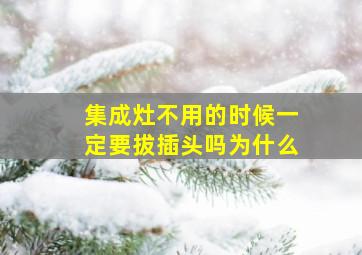 集成灶不用的时候一定要拔插头吗为什么