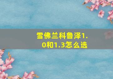 雪佛兰科鲁泽1.0和1.3怎么选