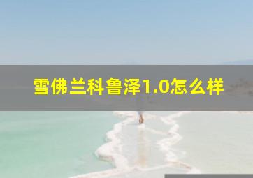 雪佛兰科鲁泽1.0怎么样