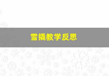 雪撬教学反思