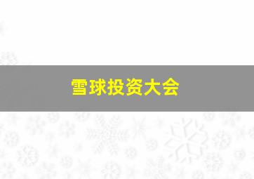 雪球投资大会