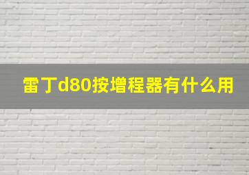 雷丁d80按增程器有什么用