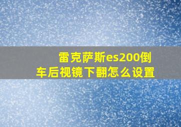 雷克萨斯es200倒车后视镜下翻怎么设置