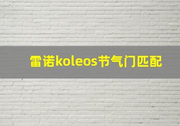 雷诺koleos节气门匹配