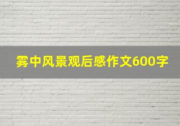 雾中风景观后感作文600字