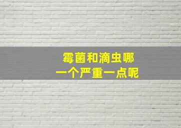 霉菌和滴虫哪一个严重一点呢