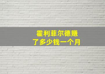 霍利菲尔德赚了多少钱一个月