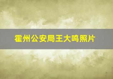 霍州公安局王大鸣照片