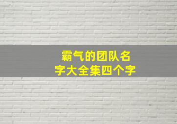 霸气的团队名字大全集四个字