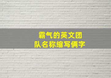 霸气的英文团队名称缩写俩字