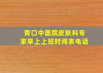 青口中医院皮肤科专家早上上班时间表电话