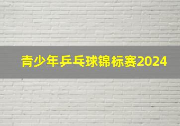 青少年乒乓球锦标赛2024