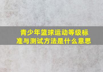 青少年篮球运动等级标准与测试方法是什么意思