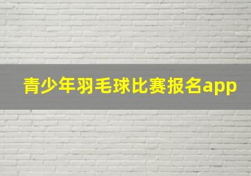 青少年羽毛球比赛报名app