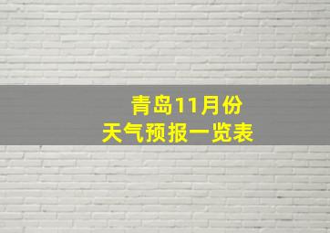 青岛11月份天气预报一览表