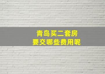 青岛买二套房要交哪些费用呢