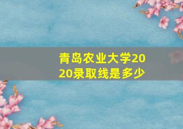 青岛农业大学2020录取线是多少