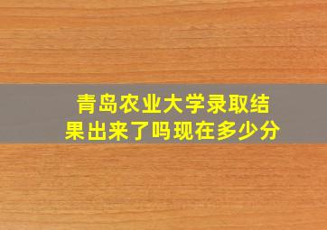 青岛农业大学录取结果出来了吗现在多少分